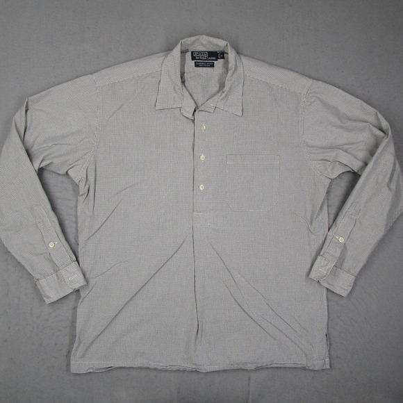 Polo Ralph Lauren Other - Polo Ralph Lauren Clarence Sport Mens Medium Check Popover Shirt Black White Y2K